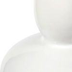 Lisbon Lamp with white glossy double-gourd ceramic body, oblong top, clear acrylic base, and matching acrylic ball finial