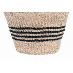 Beige Seagrass Basket Set With Black Stripes & Handles image 2