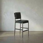 Product Image 1 for Wooster Ebony Black Leather Stool from Noir