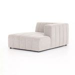 Langham Channeled Sectional right arm facing piece in sandstone fabric with wide vertical channels and low modern profile