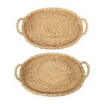 Product Image 6 for Decorative Handwoven 24" & 28" Oval Seagrass & Rattan Trays with Handles (Set of 2 Sizes) from Creative Co-Op