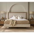 Kendall Bed lifted on legs showcasing underneath space and textured area rug beneath