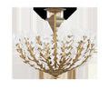 Magnum Opus Semi-Flush Mount ceiling light with over 300 white glass leaves on gold metal stems in a bowl shape