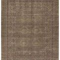 Kortan handknotted tribal rug with distressed mini-medallion motif in brown, cream, and tan hues