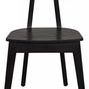 Straight-on front view of Kimi Chair showing flat backrest shape and seat edges