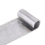Close-up of curled end and hammered texture on raw nickel aluminium tray