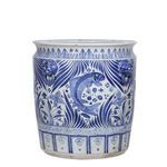 Product Image 5 for Blue & White Porcelain Fish Planter With Lion Handle from Legend of Asia