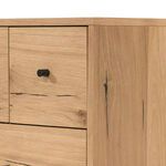 Detailed side view showing wood grain, dark resin cracks, and smooth edges