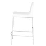 Colter Counter Stool profile view highlighting slim backrest and continuous chrome frame with footrest