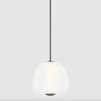 Scranton Pendant displayed against light gray background with light on, viewed slightly from below