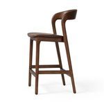 Alternate perspective showing seat and backrest connected by curved wooden frame
