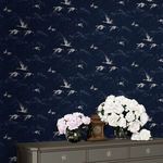 Product Image 2 for Laura Ashley Animalia Midnight Abstract Cranes Wallpaper from Graham & Brown