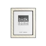 Black & white resin bone picture frame with diagonal striped pattern and 8x10 inch photo display