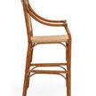 Side view of Mecklenburg Stool showing curved armrest and tapered legs