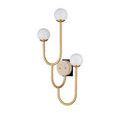 Highsmith Wall Sconce with opaque white globes instead of milk glass, shown from side angle