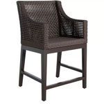 Peninsula Mahogany Counter Stool without seat cushion showing woven rattan seat