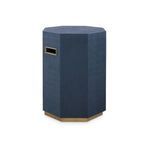 Product Image 1 for Octavia Blue Lacquered Linen Geometric Side Table from Villa & House