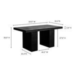 Diagram of Aurelius table with detailed dimensions including 63 inch width and 30 inch height