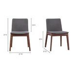 Dimensions diagram showing width, height, and depth measurements of Deco Dining Chair.