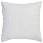 Front view of sham showing even diamond quilting and square shape