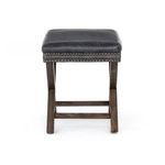Two Elyse Ottomans positioned in living room setting near fireplace and windows with dark curtains