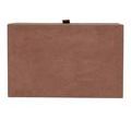 Flat bottom of box showing uniform brown suede texture without visible seams