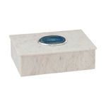 Product Image 1 for Antilles Box In White Marble And Blue Agate from Elk Home