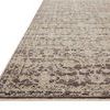 Close-up of Milena Linen Midnight rug corner showing low pile and detailed vintage border pattern