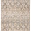 Hakeem rug with vintage Persian diamond motif in gray, cream, silver, and gold tones with a distressed look