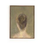 soft atmospheric painting titled Figure 2 by Brittney Schulz depicting back of a head in muted tones within a distressed b...