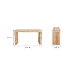 Table with annotated dimensions: 31 inches height, 55 inches width, 15 inches depth.