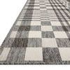 Rainier Ivory / Pebble Rug with neutral checkerboard pattern in beige, gray, and ivory tones, flatwoven polypropylene pile.
