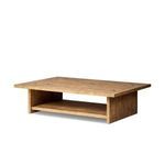 Zeno Coffee Table at angled front-left view showing thickness of top and solid side panels