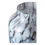 Top angled view highlighting glass rim and marbled brown and white coloration