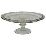 Product Image 1 for Pressed Glass Round Pedestal Stand, Clear Finish from Creative Co-Op