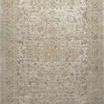 Detailed floral and vine patterned ivory rug with faded vintage effect and muted warm beige accents