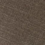 Close-up showing the detailed woven texture of the brown wool/cotton blend upholstery fabric