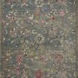 Giada Lagoon Multi Rug with a muted lagoon blue background featuring classic floral and leafy motifs in soft pink, cream, ...