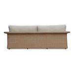 Straight-on back view highlighting the continuous wicker weave and subtle outward curve