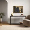Benchcraft rug styled in a living room setting with light walls and modern furniture
