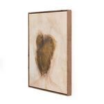 Figure 3 painting shown at an angled side view highlighting the natural distressed pine frame thickness and depth