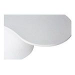 Close-up of the textured white surface and edge detail of Yumi outdoor coffee table's tabletop