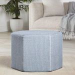 Product Image 2 for Sacha Striped Blue/ White Hexagon Pouf from Jaipur 