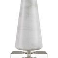 Detailed off-white knife-pleated fabric lamp shade with soft vertical ribs