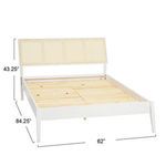 Bed with dimension lines showing 62-inch width, 84.25-inch length, and 43.25-inch headboard height