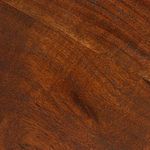 Close-up detail of wood grain texture on dark acacia wood tabletop