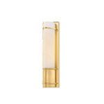 Tottenville Wall Sconce with slim triangular matte cloud glass shade and brushed brass metal frame
