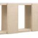 Westwood Console Table with narrow rectangular beige base and Volakas stone top featuring white, gray, and organic tones