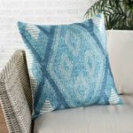 Product Image 5 for Sadler Indoor/ Outdoor Tribal Blue/ White Throw Pillow 22 inch by Nikki Chu from Jaipur 