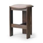 Three-quarter back view revealing stool's structure and leg crossbar
